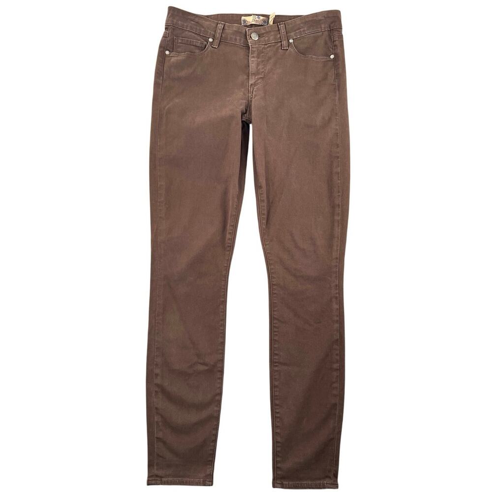 Paige Verdugo Ultra Skinny Jeans Chocolate Brown Stretch Denim Jeggings - 28